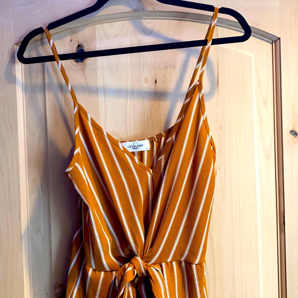 Carly Jean Los Angeles Mustard Striped Romper
